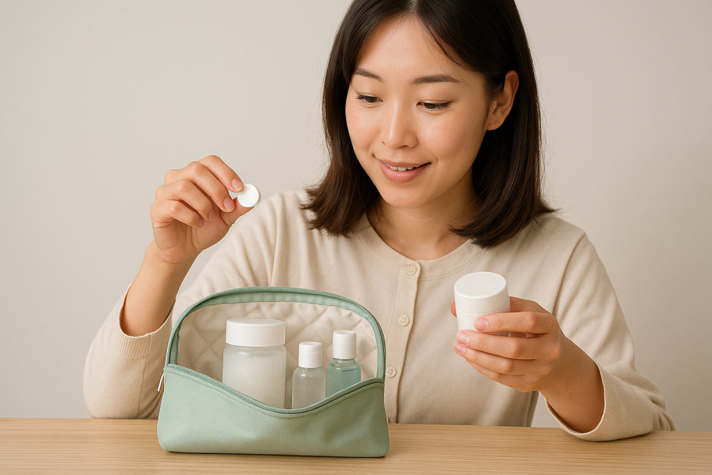 コスメポーチ最適化と区分収納ラベリング