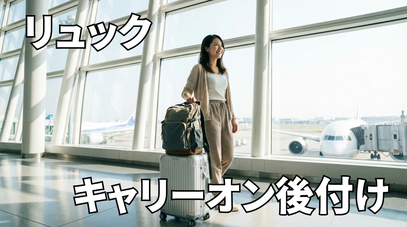 リュックのキャリーオン後付け術｜固定と紐処理