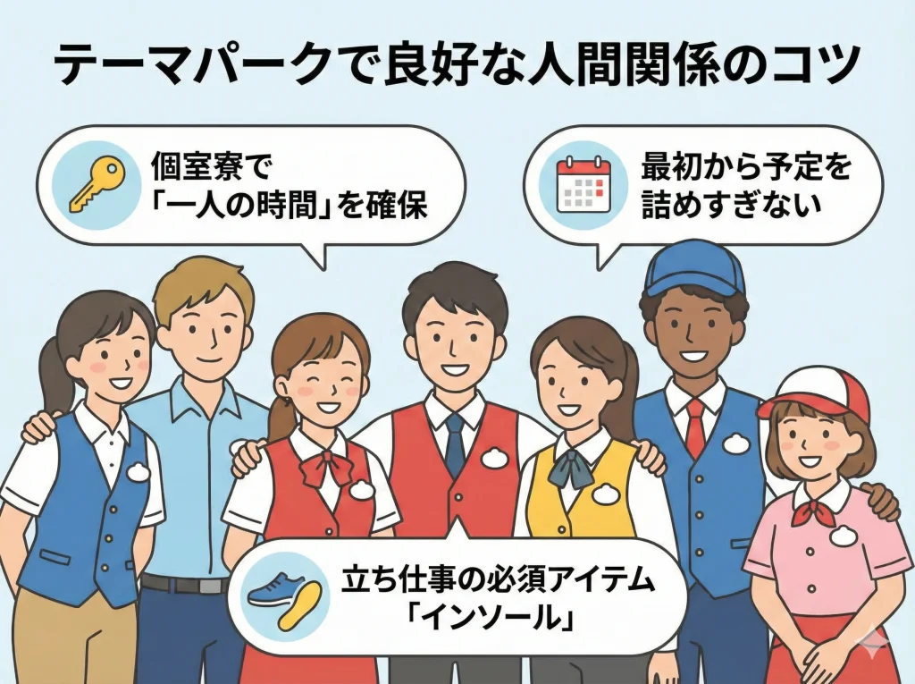 テーマパークで友達との出会い