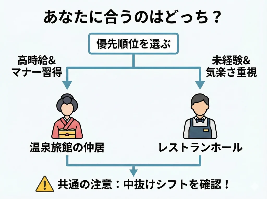 温泉旅館仲居とレストラン