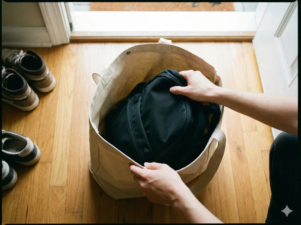 トート方式（キャリーオンバッグで代用）の基本手順