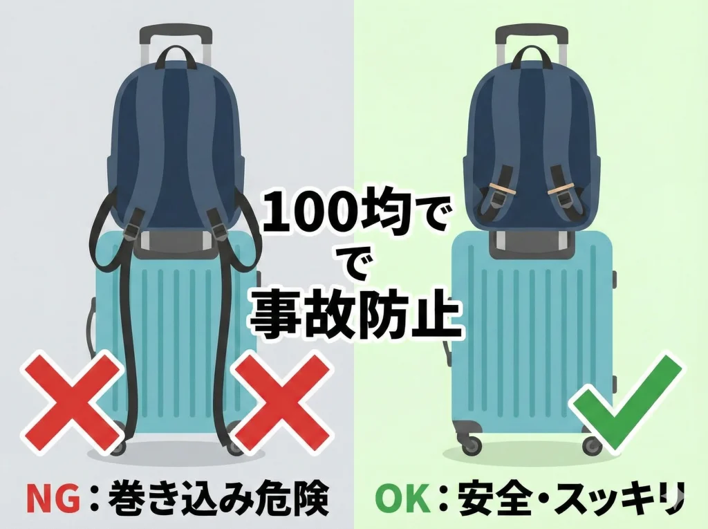 100均で肩紐まとめる