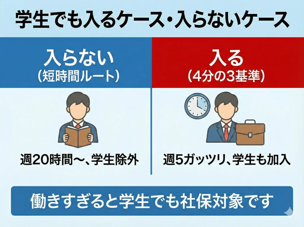 学生でも4分の3基準は加入