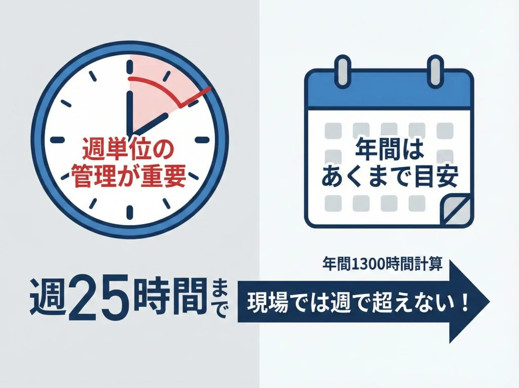 週25時間と1300時間の違い