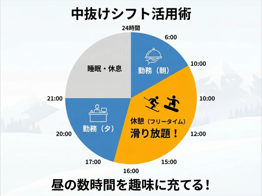中抜けシフトで滑り放題
