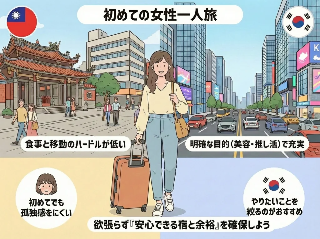 初めて女子旅・一人旅