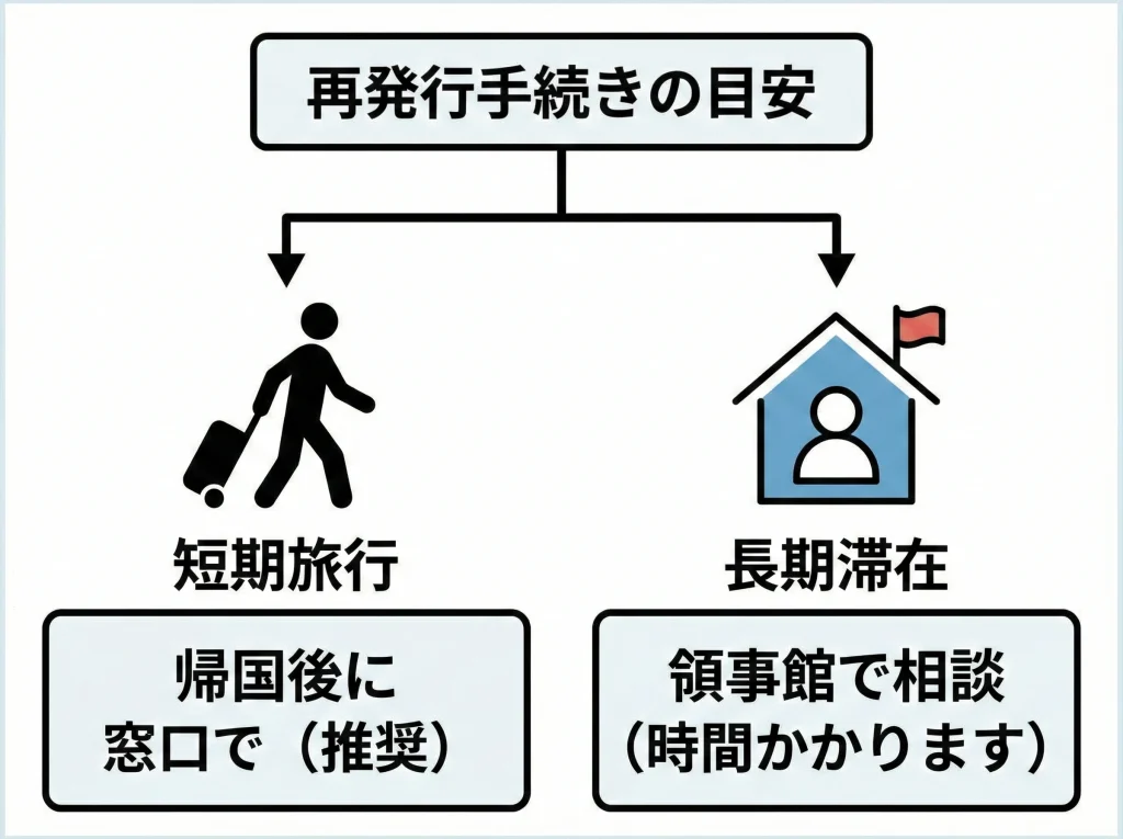 再発行は領事館で申請