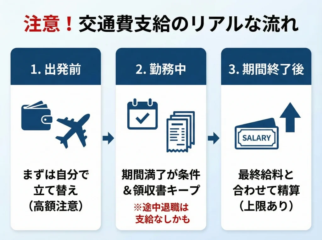 交通費支給条件と満了