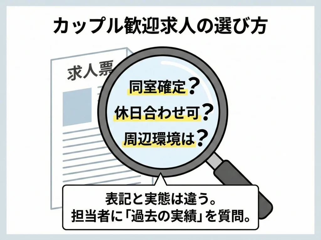 カップル歓迎求人の選び方
