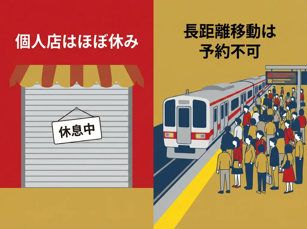 春節旧正月の混雑と休業