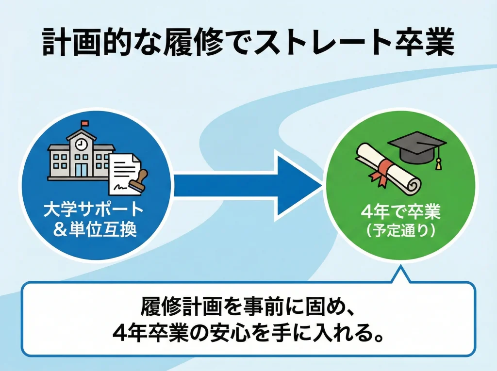交換留学で卒業を遅らせない