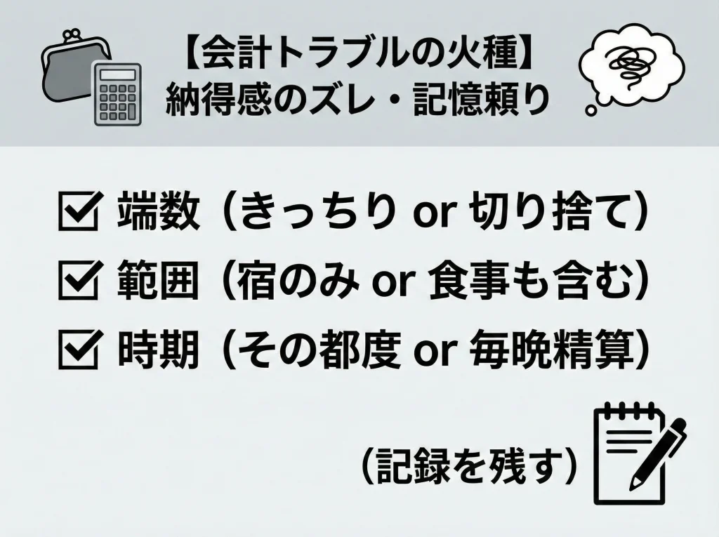 割り勘でモヤモヤ、お金不満