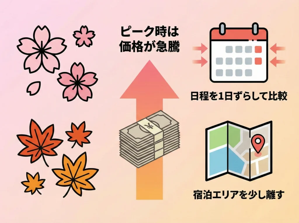 桜・紅葉は費用相場高め