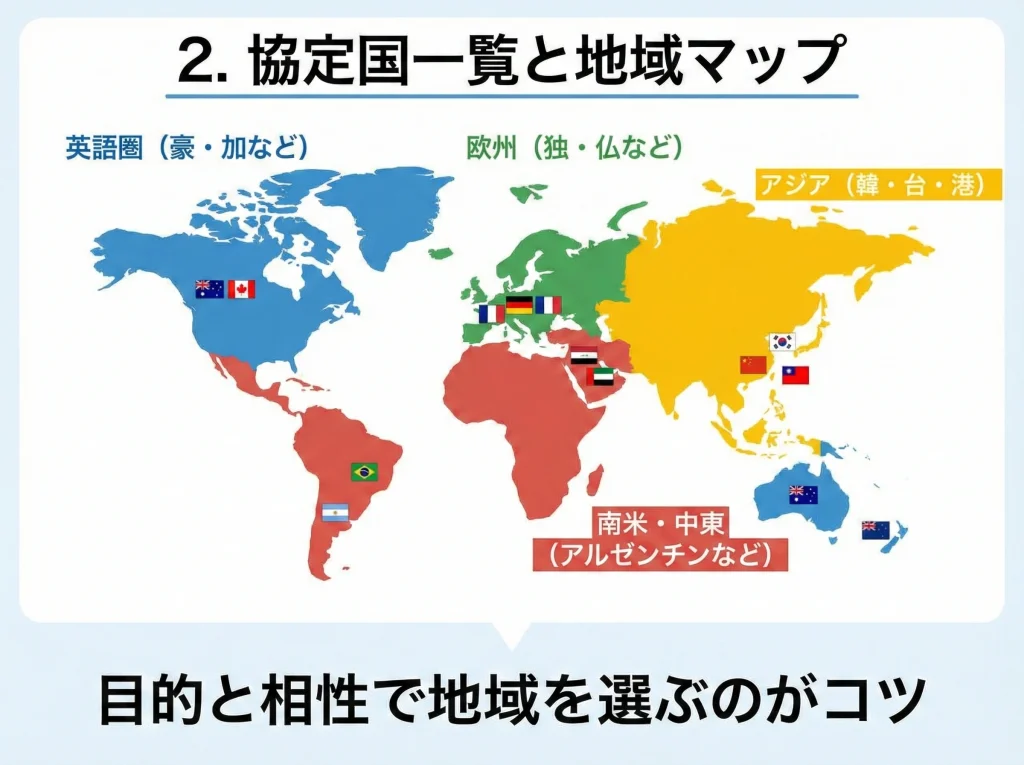 協定国一覧と地域マップ