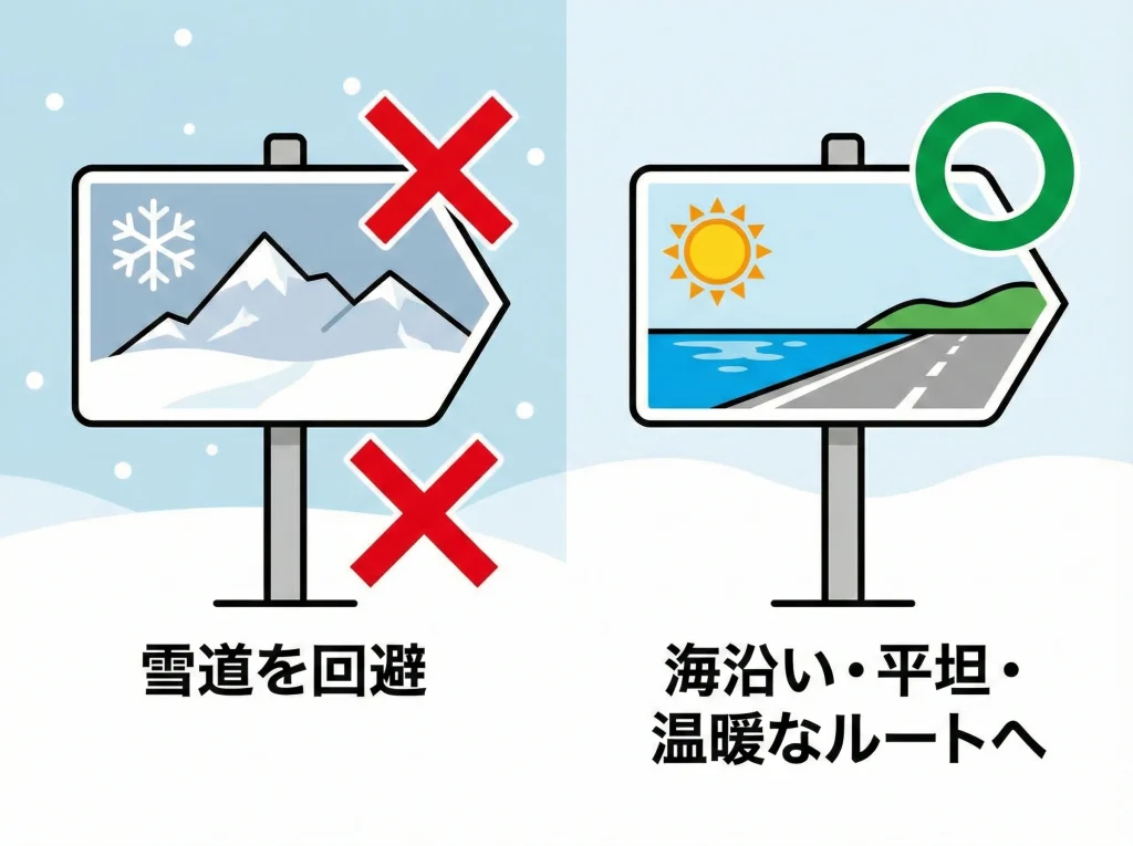 冬でも雪なし快適コース