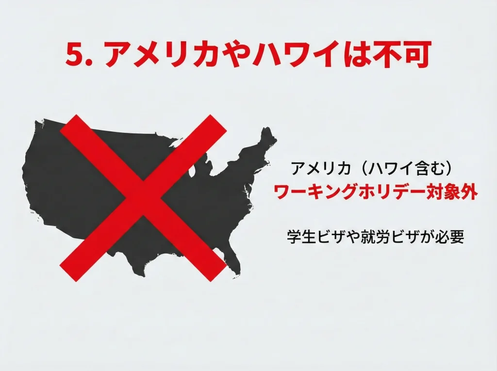 アメリカやハワイは不可