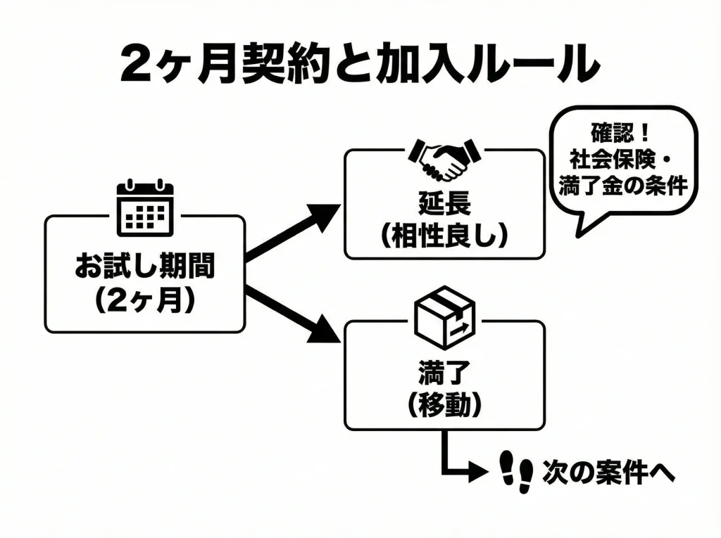 2ヶ月契約と加入ルール