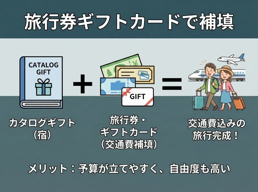 旅行券ギフトカードで補填