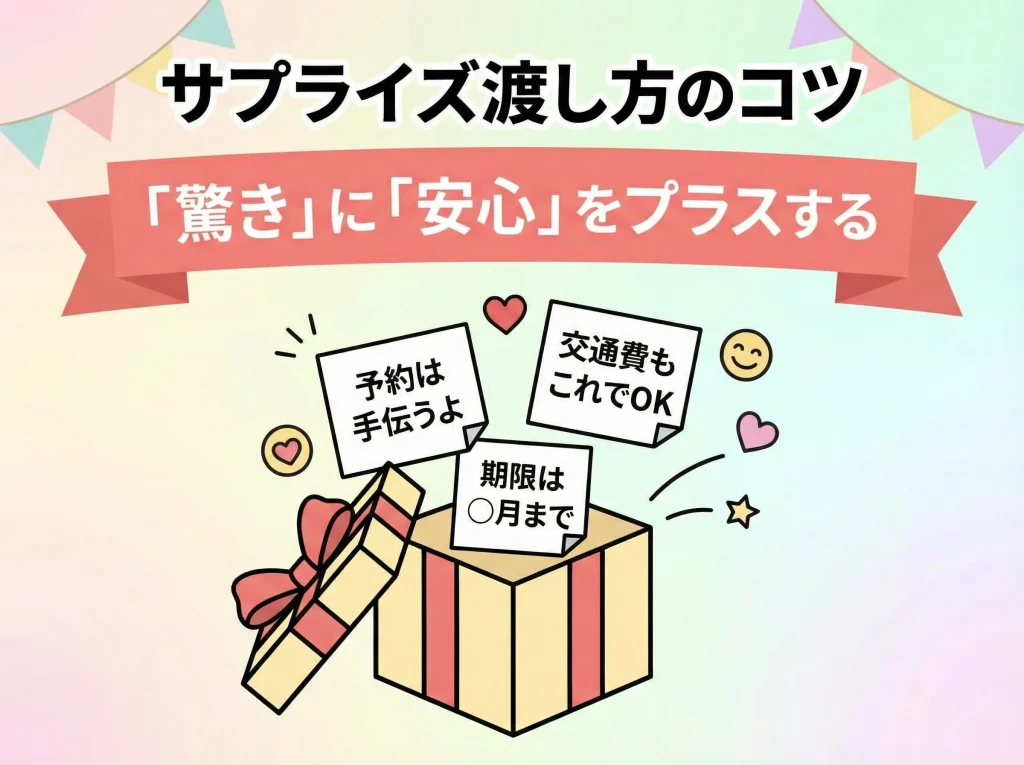 サプライズの渡し方のコツ