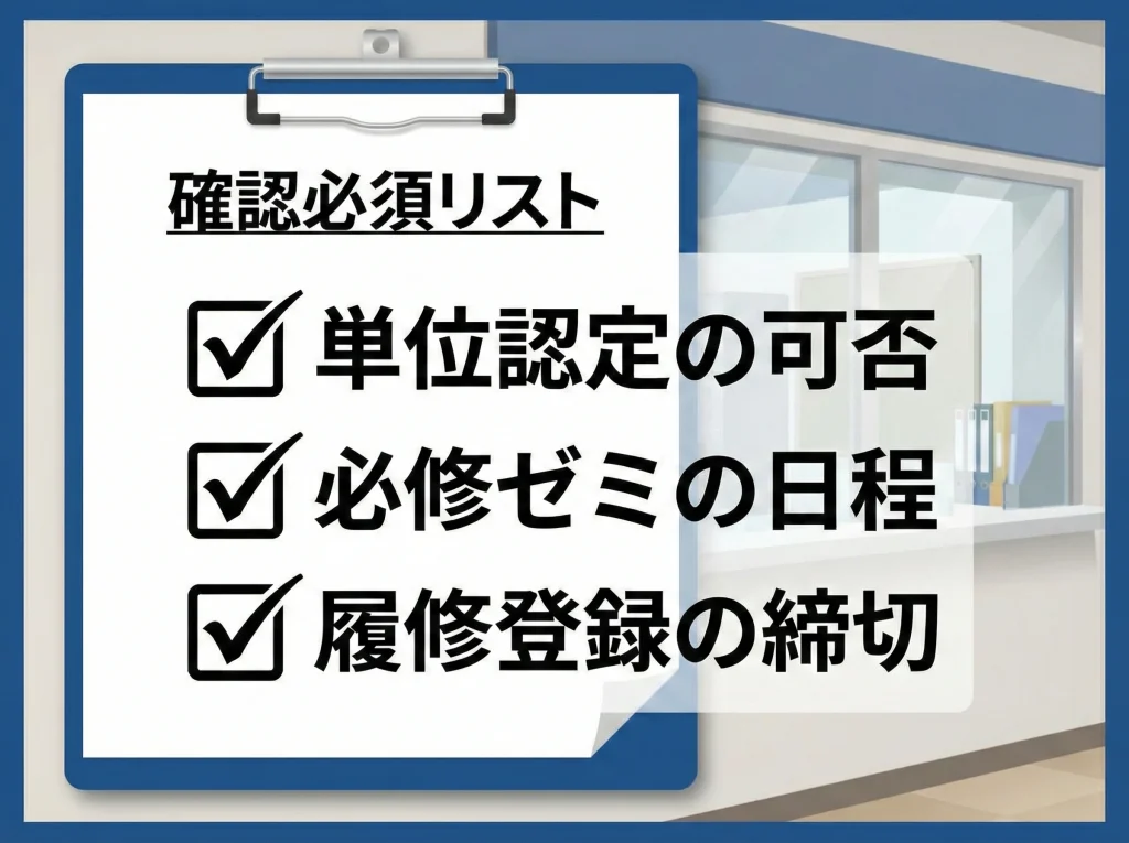 休学留年と卒業要件確認