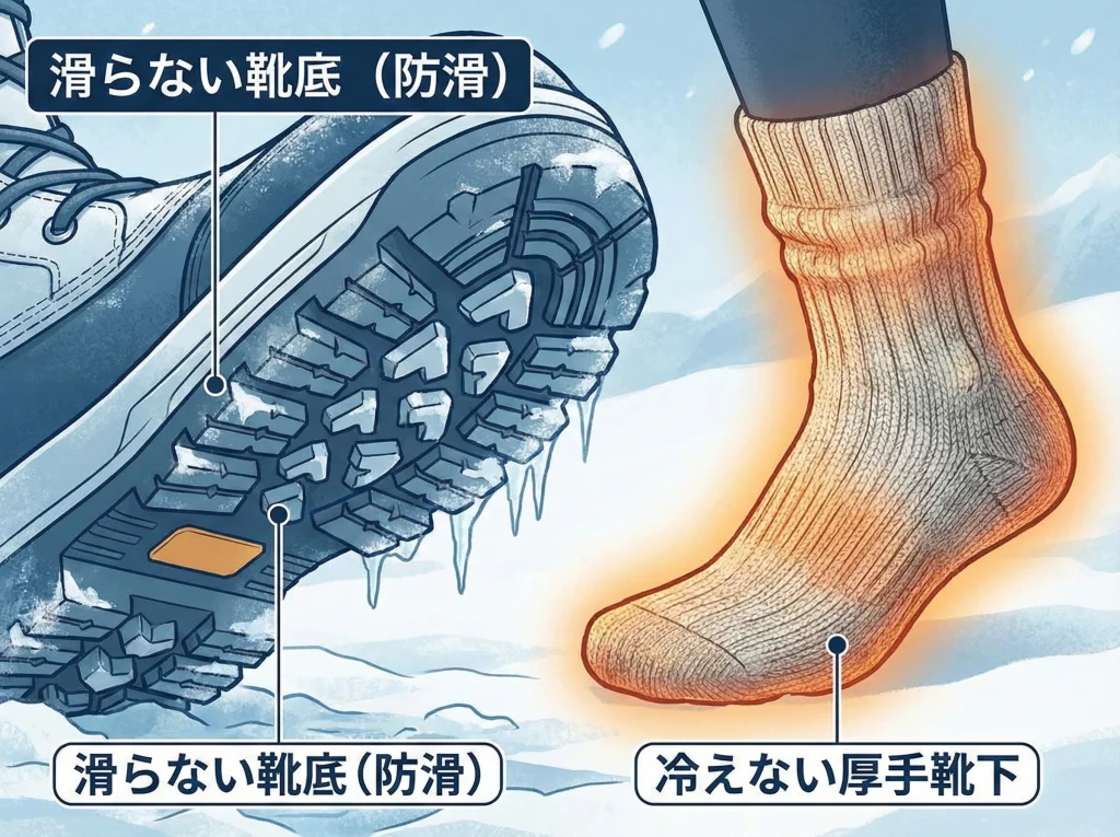 北海道は歩きやすい靴