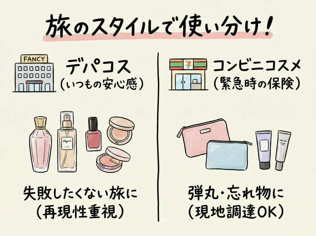 デパコスとコンビニ