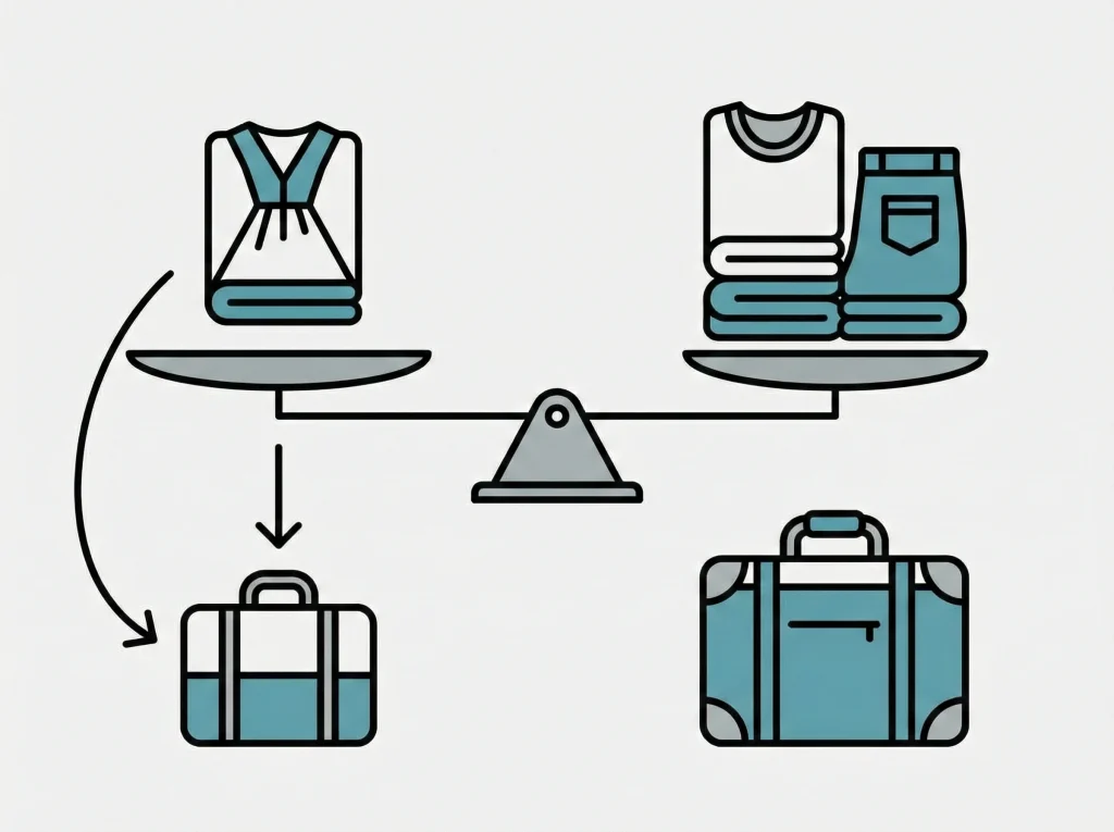 ワンピースで荷物を減らす