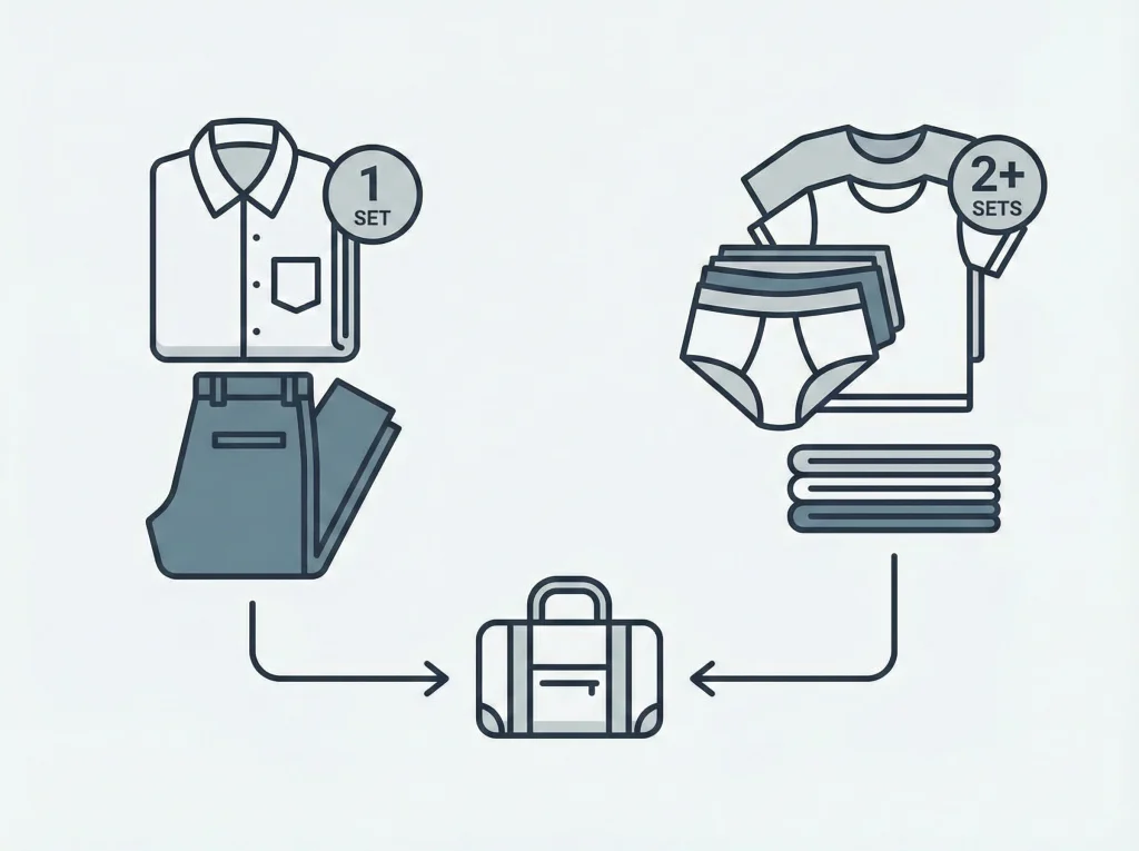 着替えは最小限で下着中心