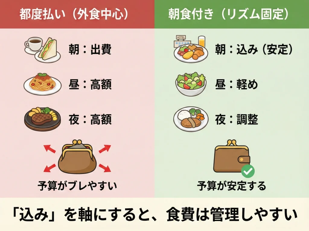食事付きプランの節約