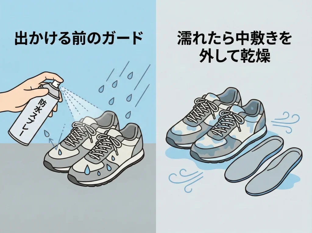 雨対策は防水スプレー