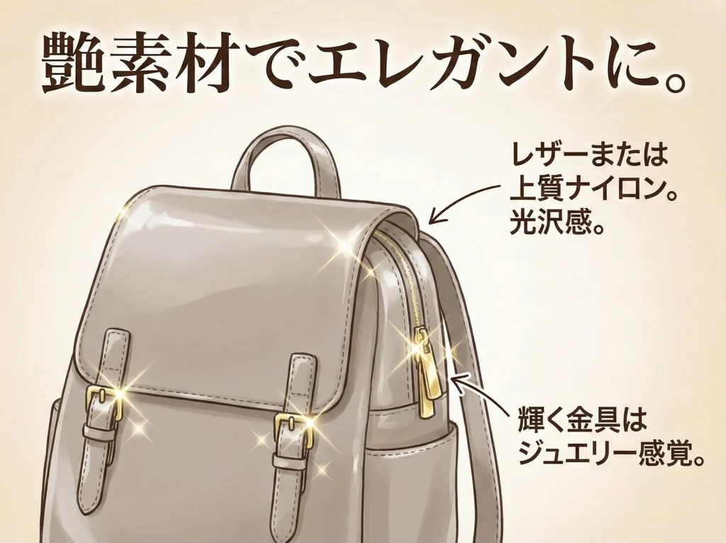 レディースは艶素材が正解