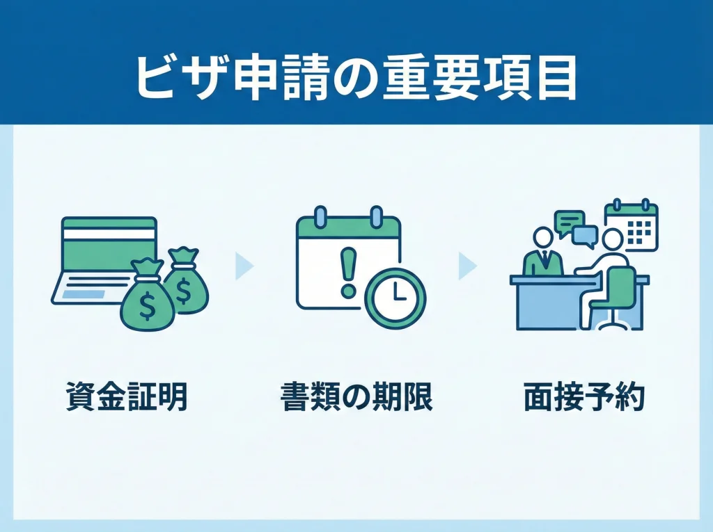 ビザ申請と面接の注意