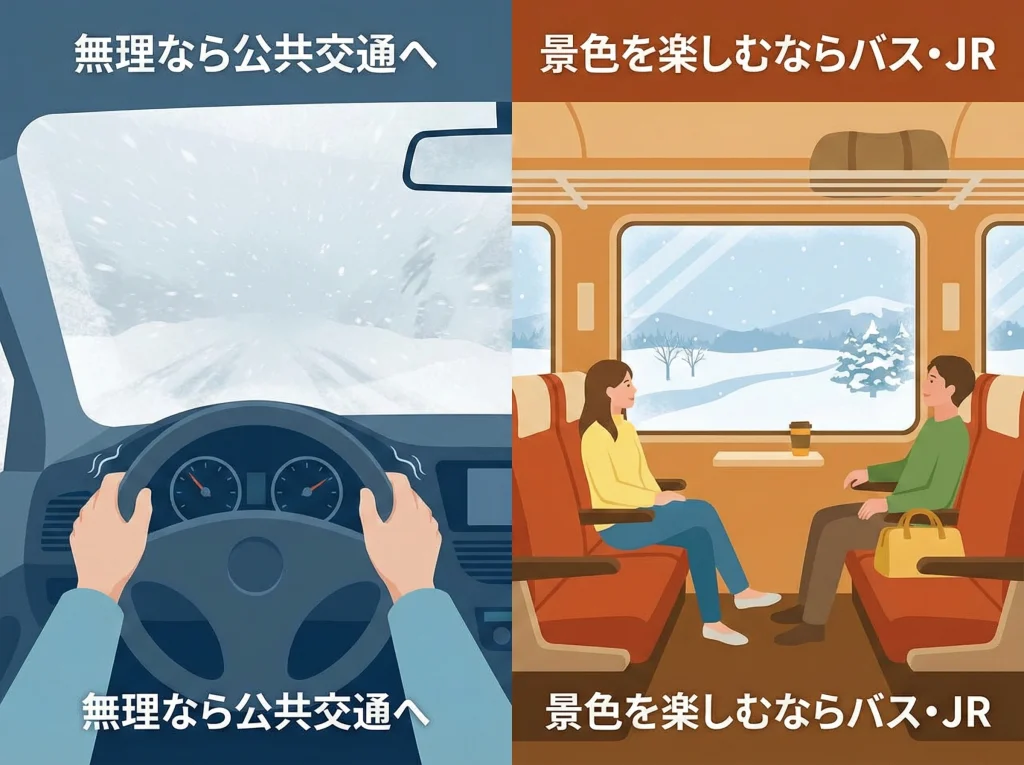 冬の運転は危険と対策