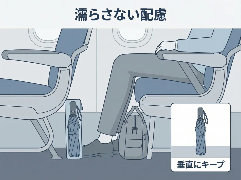 機内の傘マナーと注意点