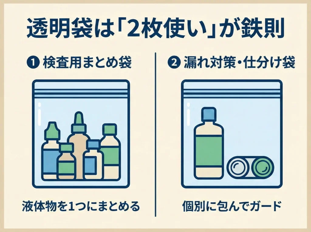 ジッパー付き透明袋の準備