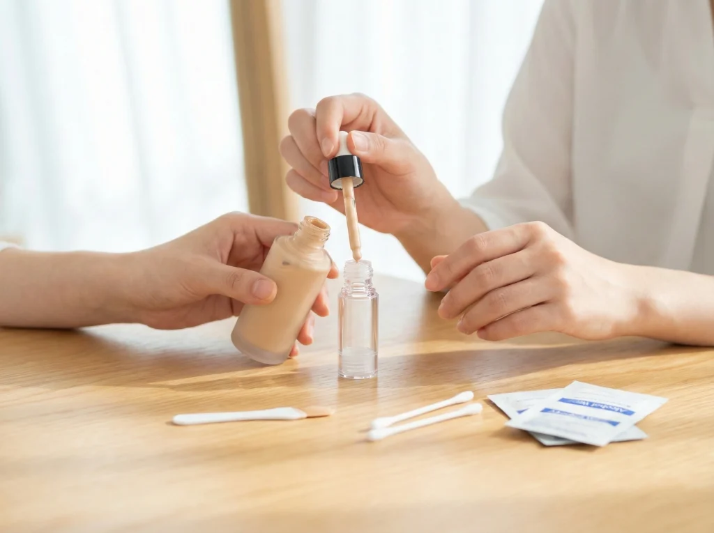 旅行用小分けリキッドファンデーションの品質維持