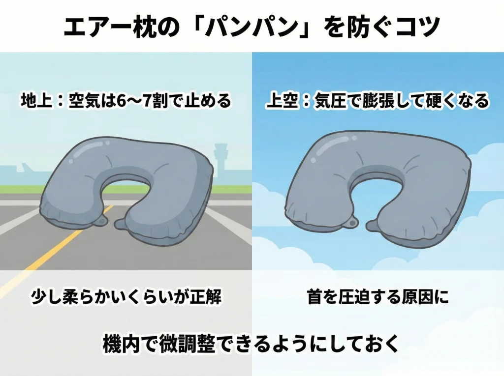 機内用まくらの気圧対策