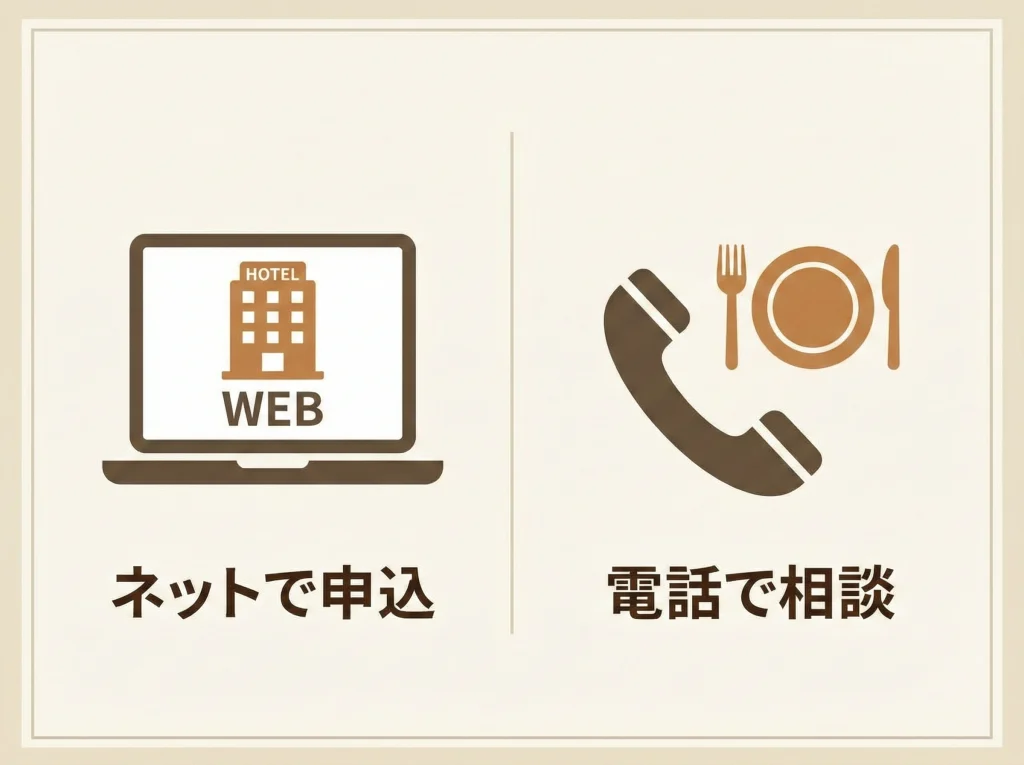 宿泊予約はWEBと電話