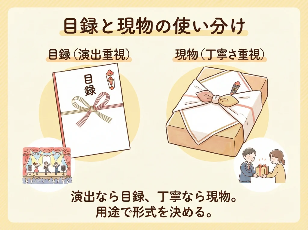 目録と現物の使い分け