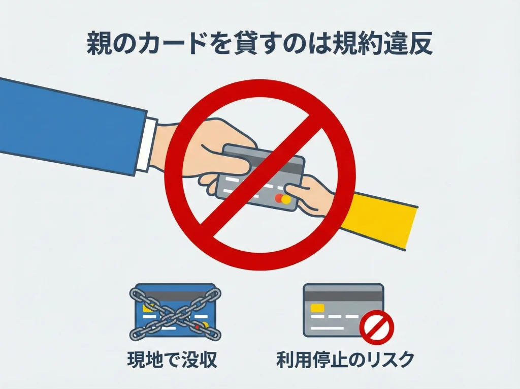 親のカード貸与は規約違反