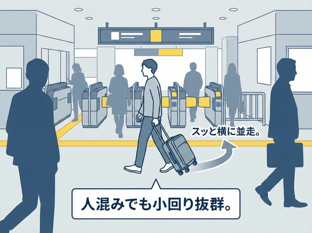 4輪キャスターの走行感