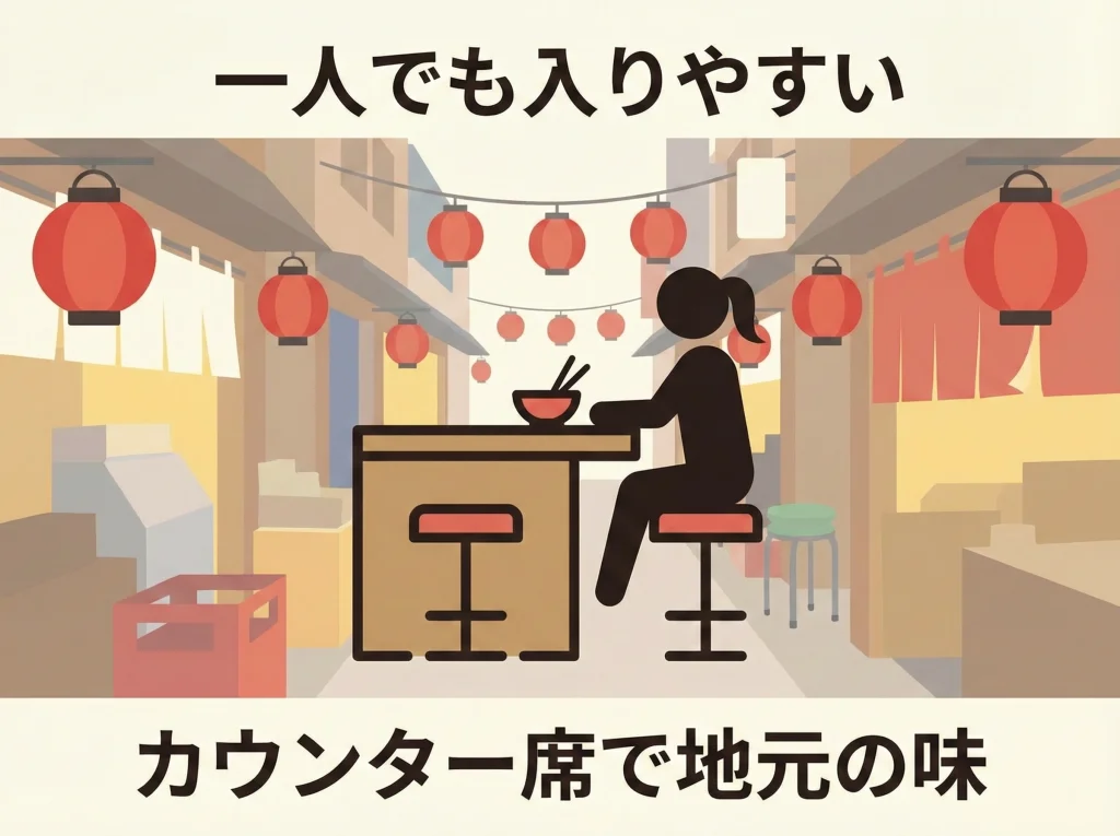 栄町市場でひとり夜ごはん