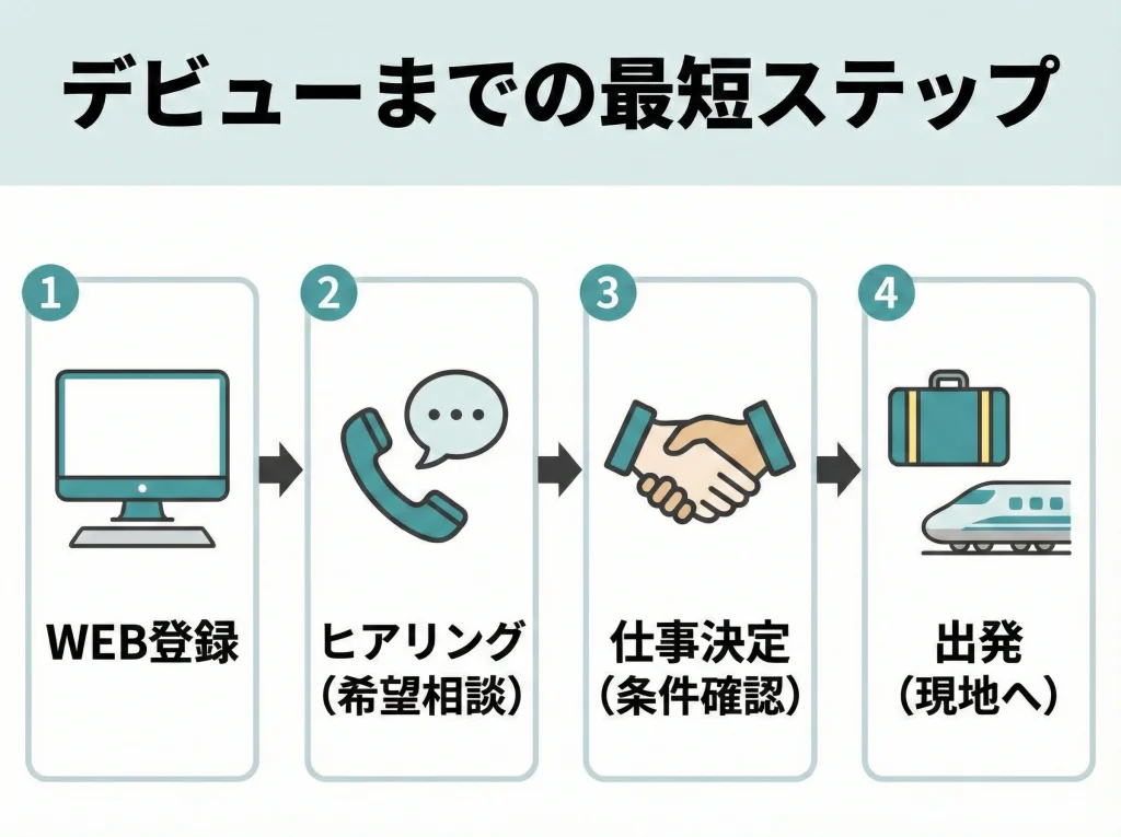 登録から就業までの流れ