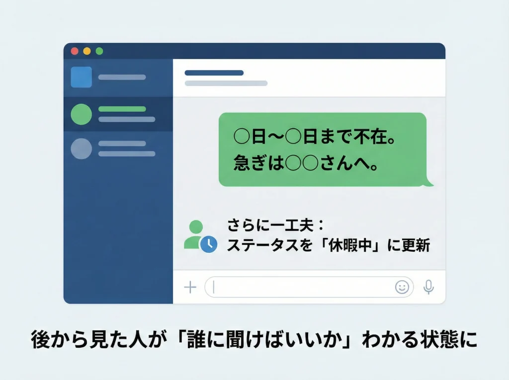 チャットやTeamsの一言