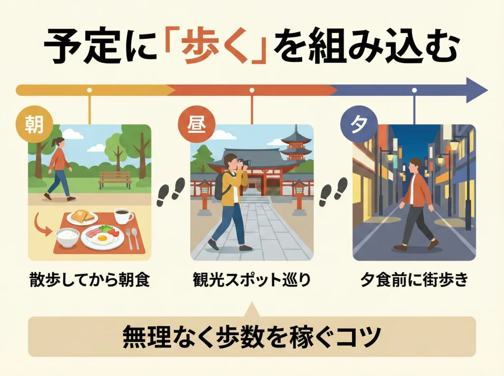 1日1万歩を観光に組む