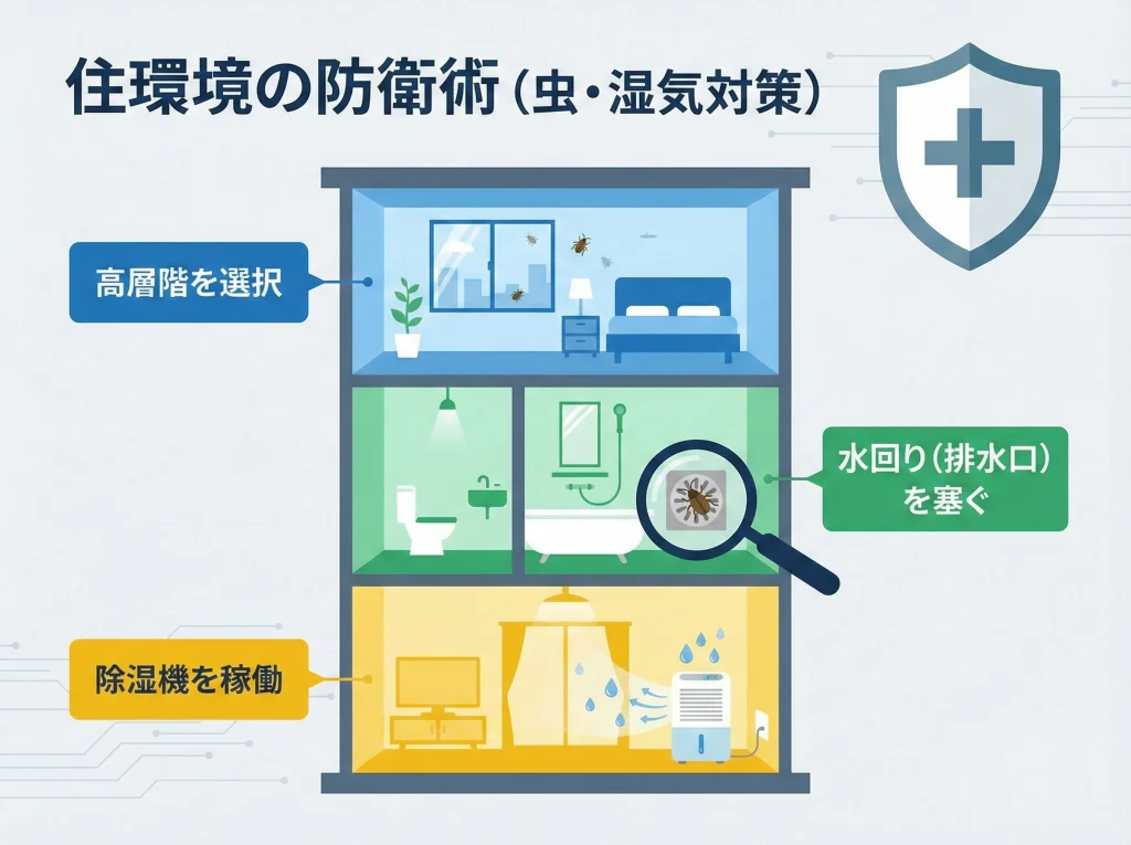虫・ゴキブリと湿度対策