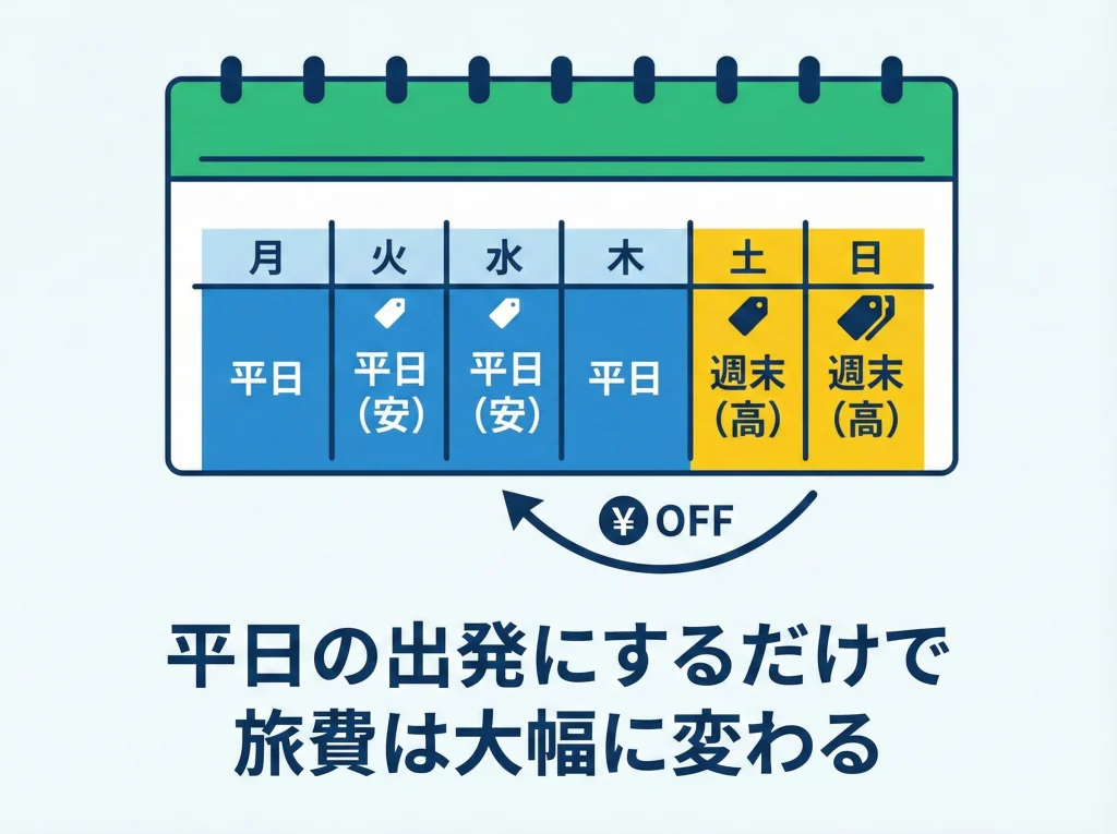 オフピーク旅と火水出発