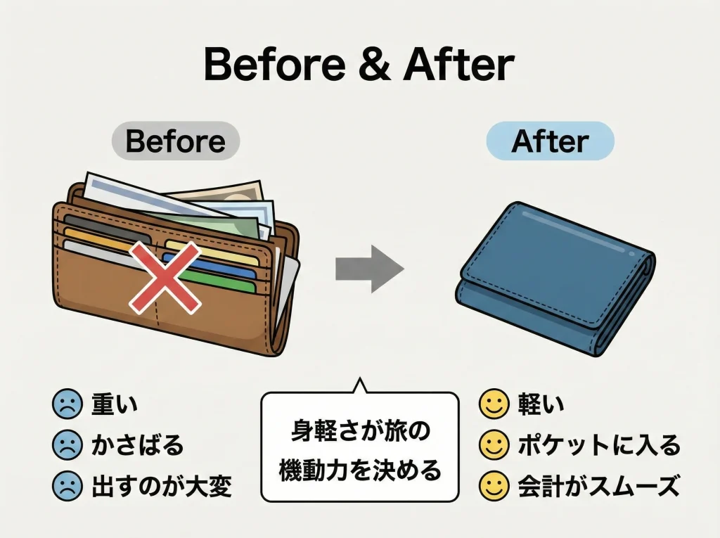 国内旅行はミニ財布最適