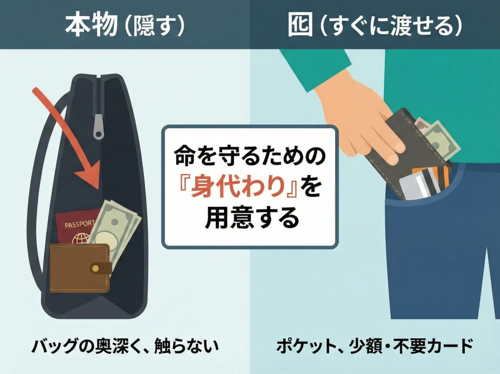 ダミー財布で強盗対策