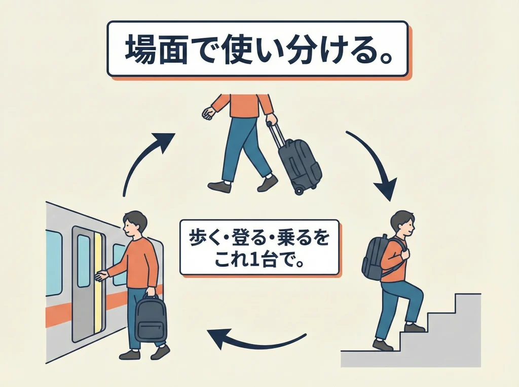 3WAYで通勤通学に便利